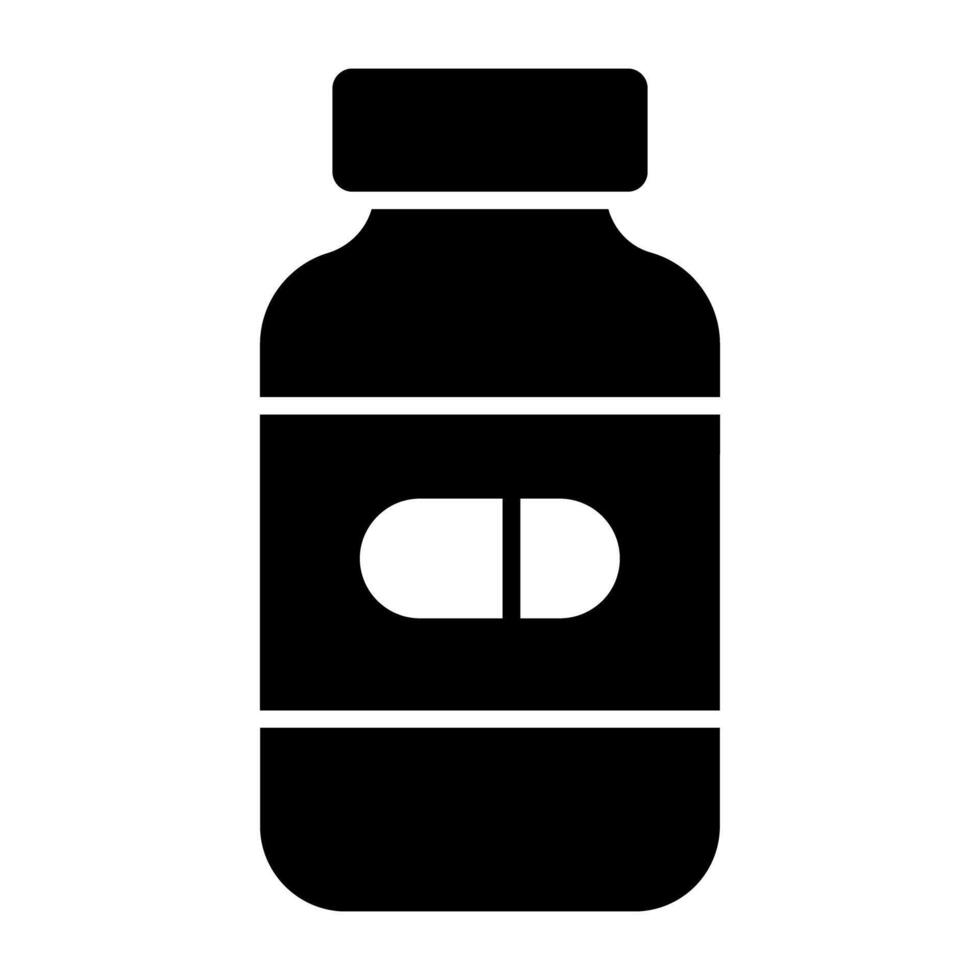 glyph ontwerp icoon van pillen pot vector
