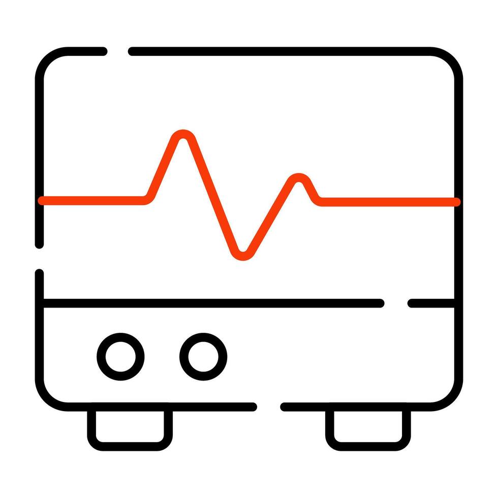 een uniek designicoon van de ecg-monitor vector