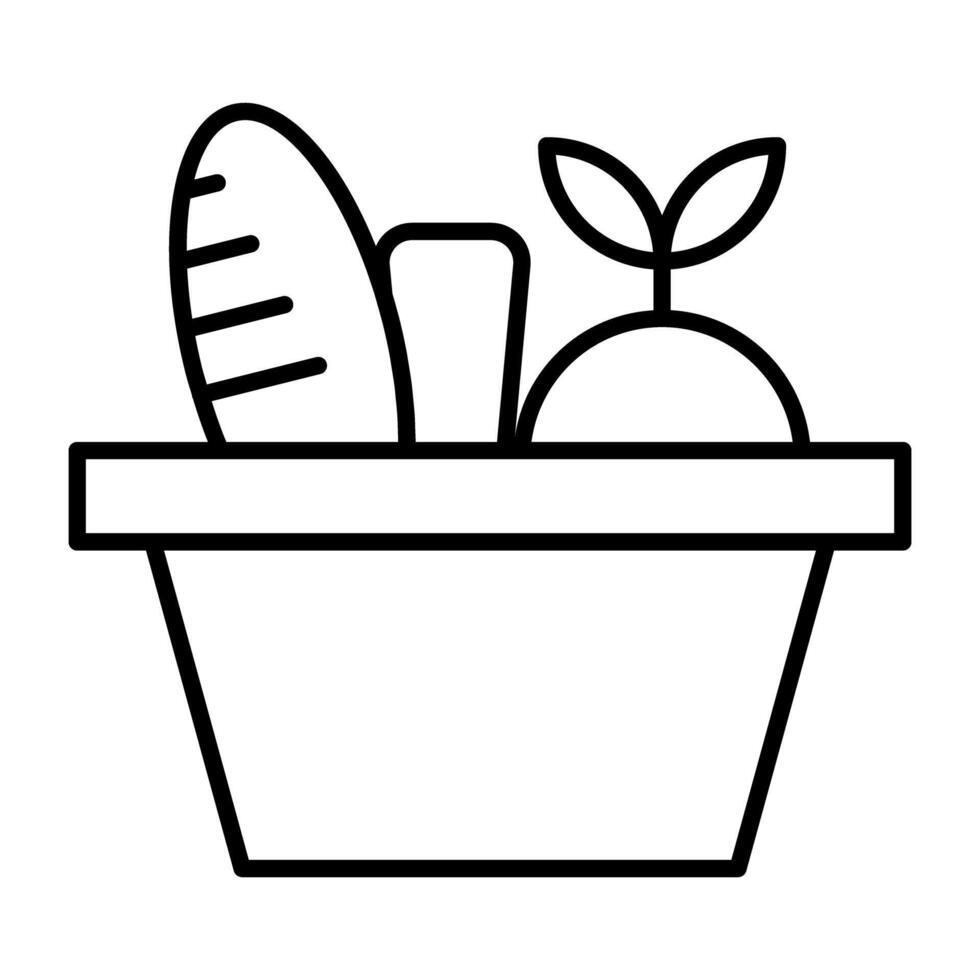 een uniek ontwerp icoon van kruidenier mand vector