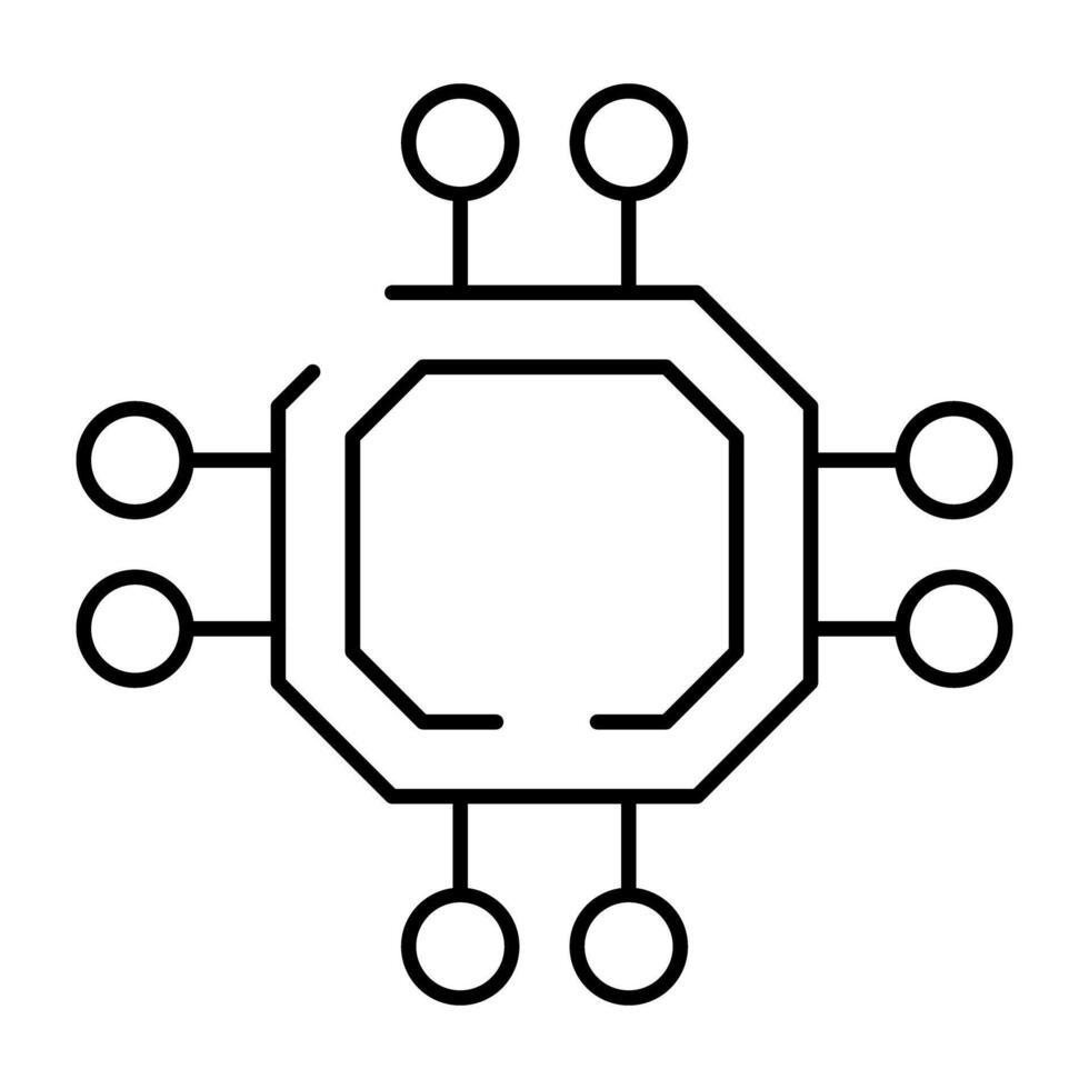 een bewerkbare ontwerp icoon van microchip vector