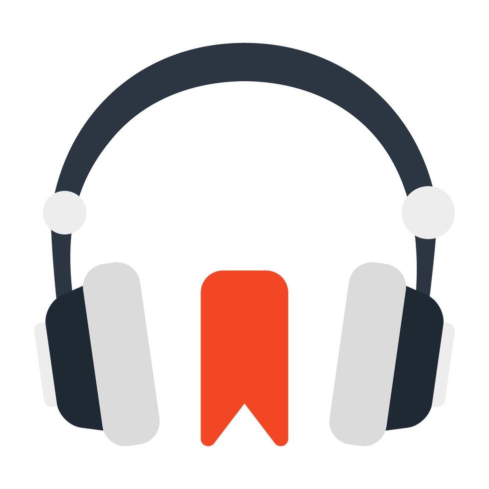 audio luisteren apparaat icoon, vlak ontwerp van hoofdtelefoons vector