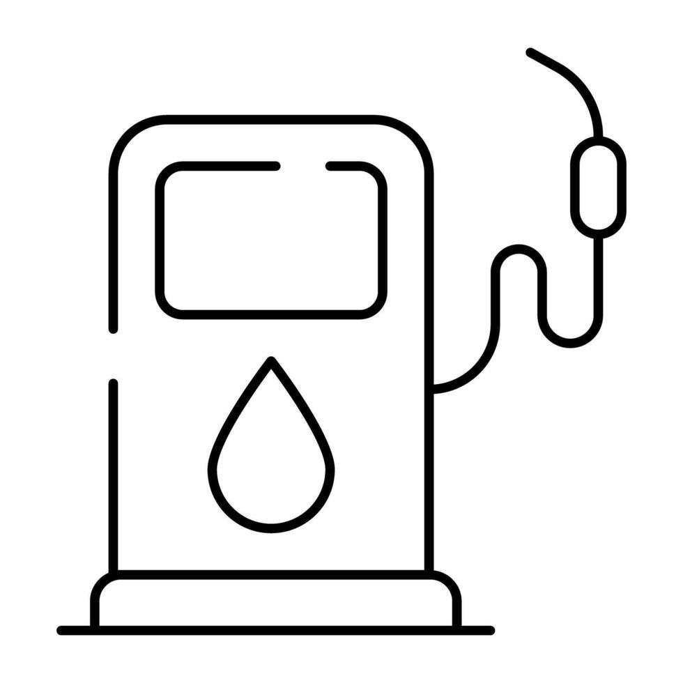 een lineair ontwerp icoon van brandstof pomp vector