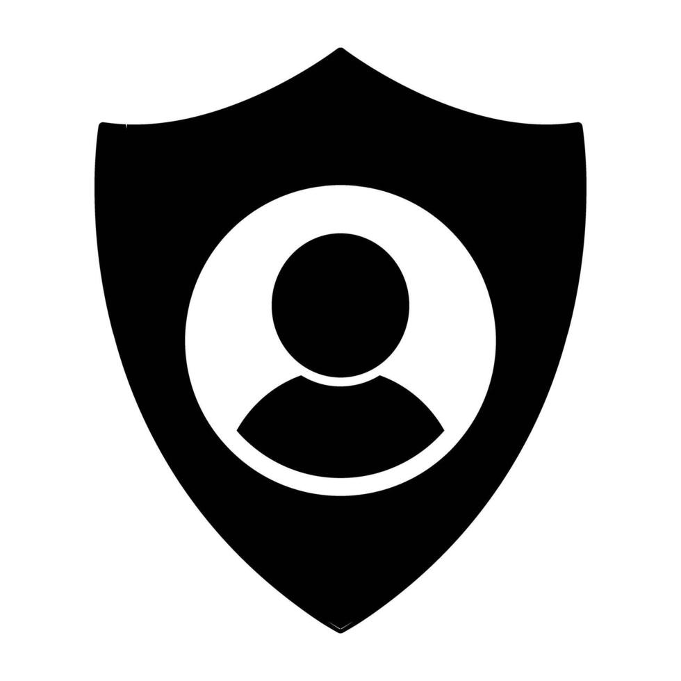 avatar binnen schild aanduiding concept van gebruiker veiligheid vector