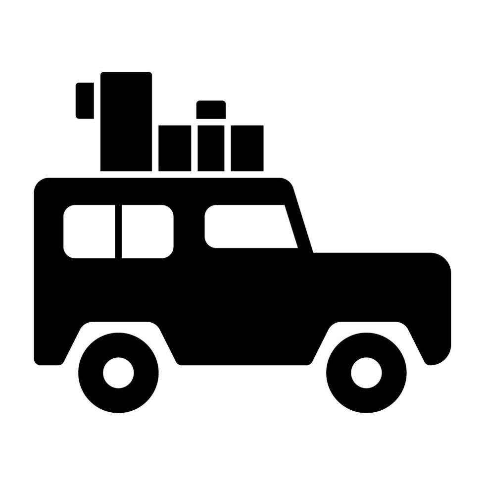 een bewerkbare ontwerp icoon van jeep vector