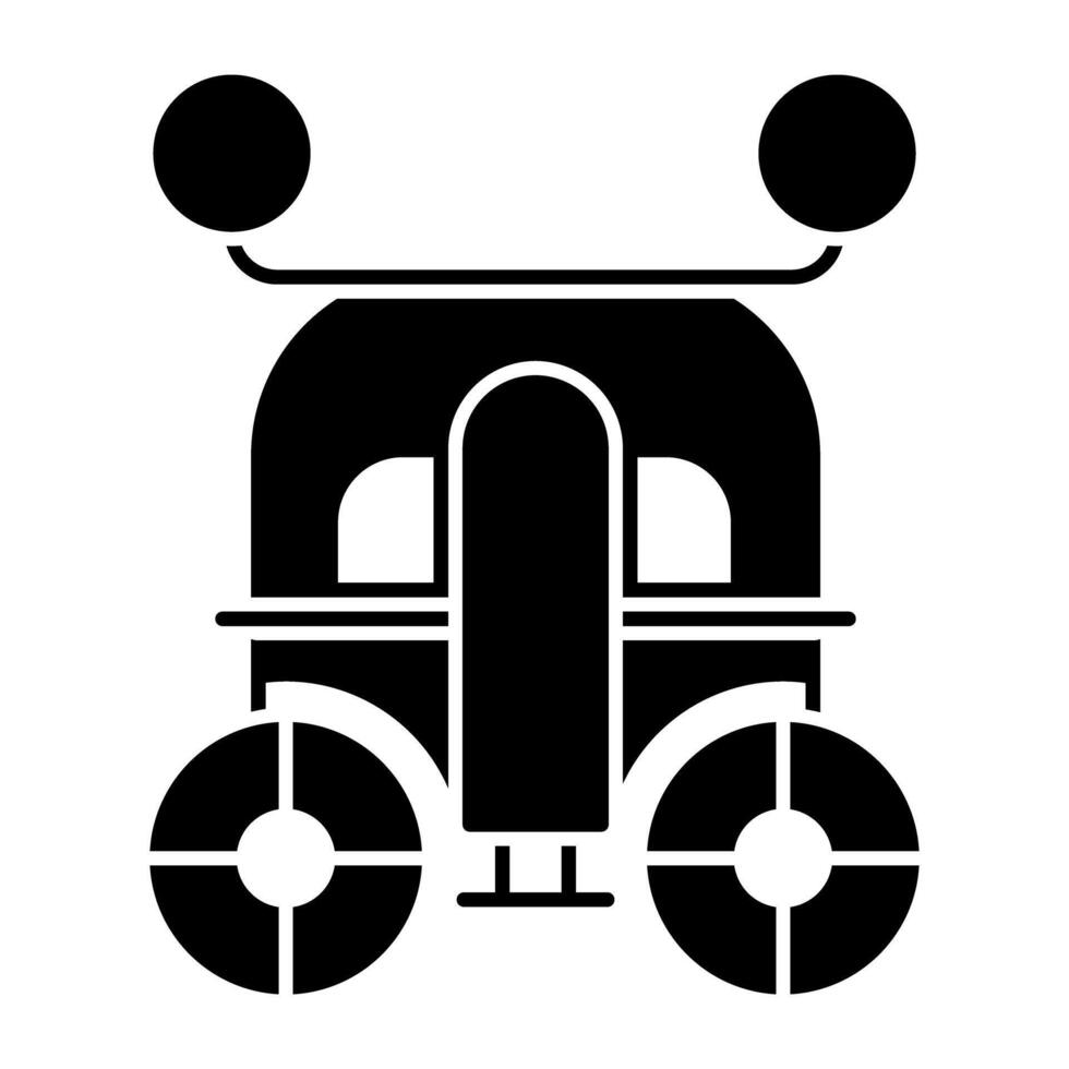 een Koninklijk vervoer icoon, solide ontwerp van buggy vector