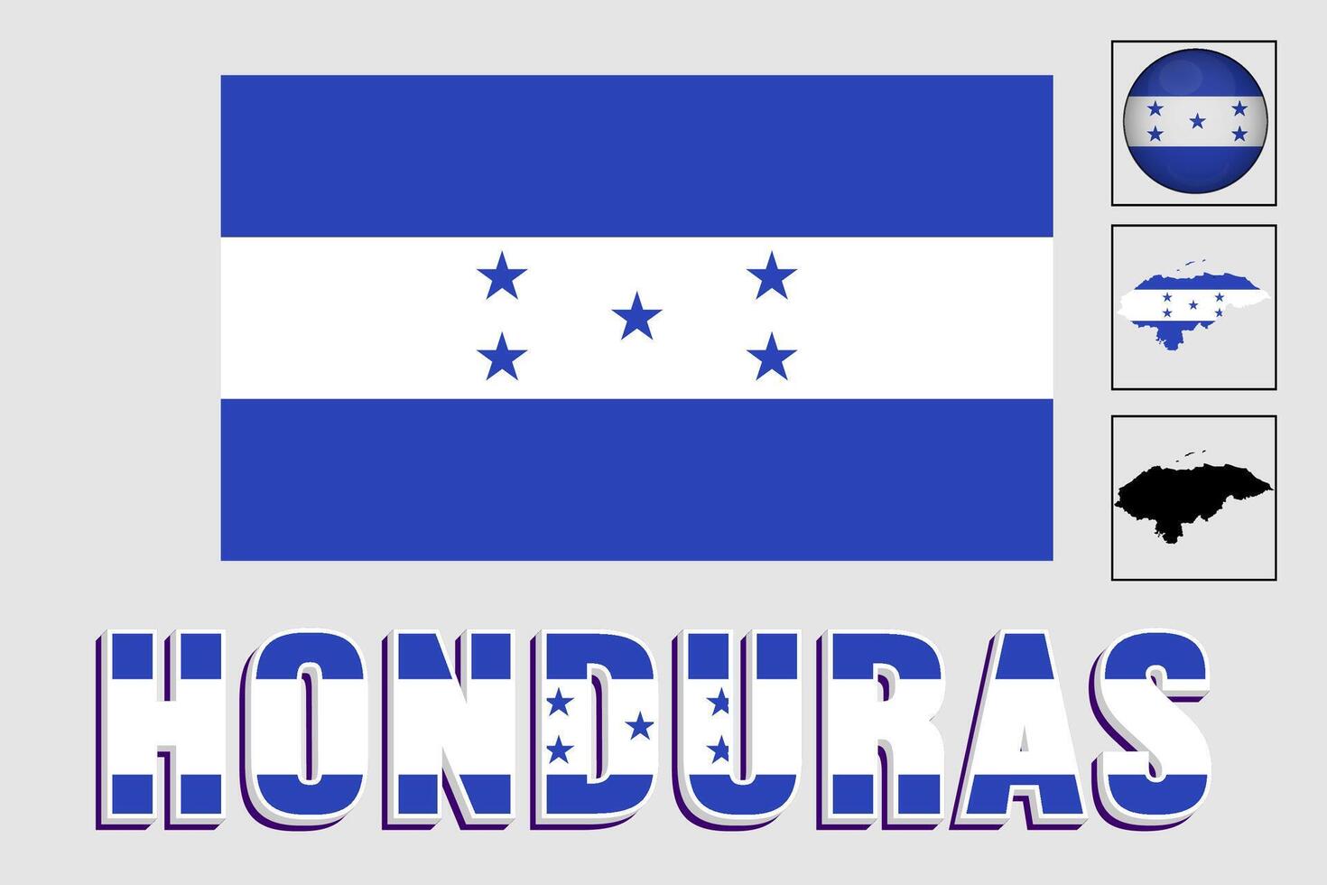 Honduras kaart en vlag in vector illustratie