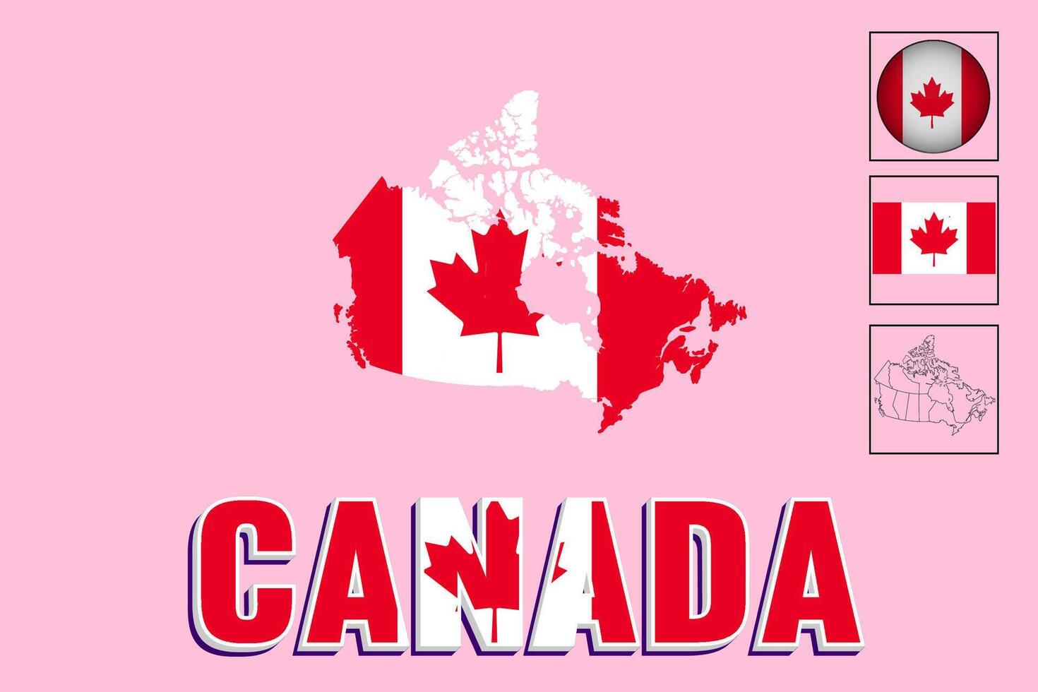 vector tekeningen van de Canadees vlag en kaart