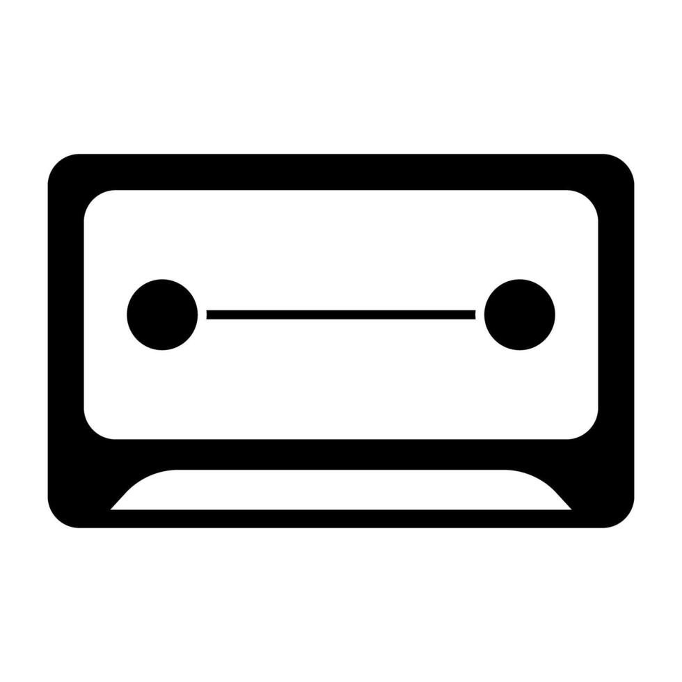 audio cassette icoon in solide ontwerp vector