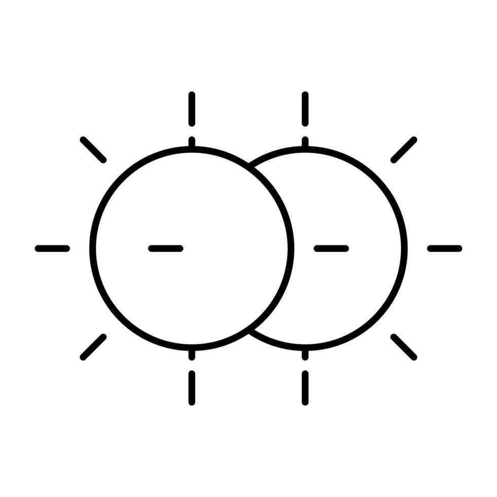 een lineair ontwerp icoon van zon, bewerkbare vector