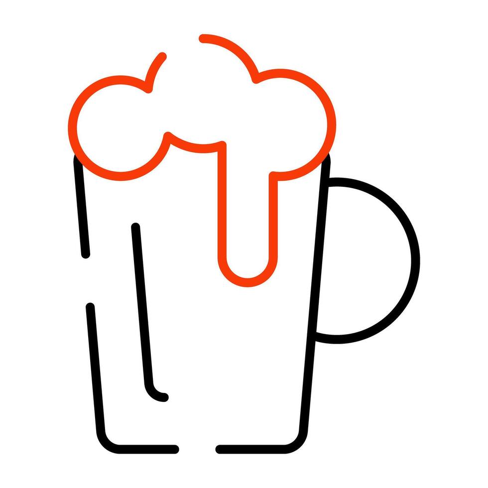 partij viering concept icoon, lineair ontwerp van bier mok vector