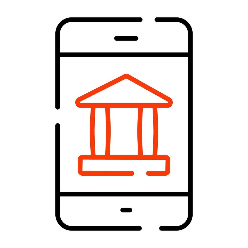 modieus ontwerp icoon van mobiel bank vector