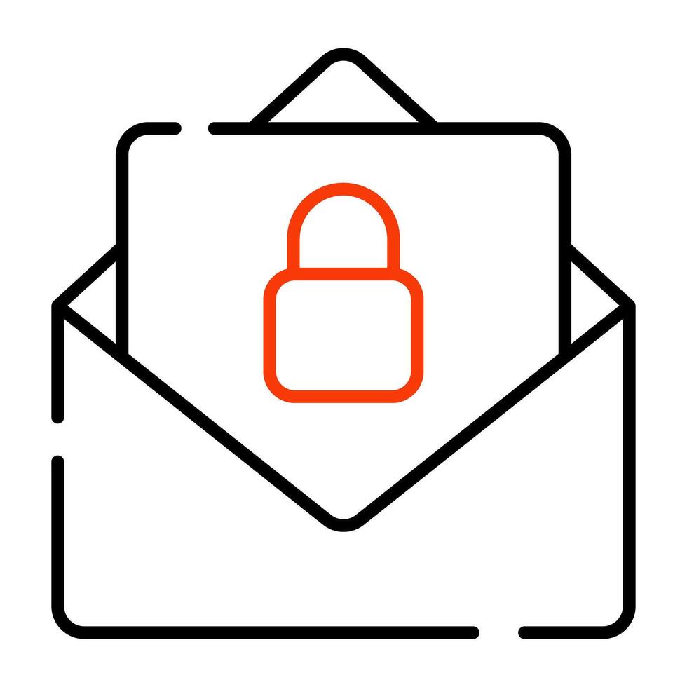 een modieus vector ontwerp van beveiligen mail