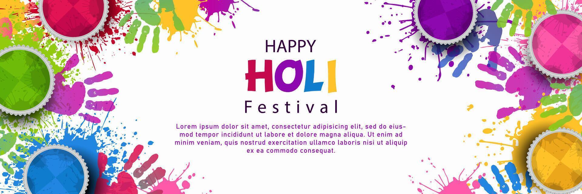 gelukkig holi festival voor banier, achtergrond met kleurrijk illustratie vector