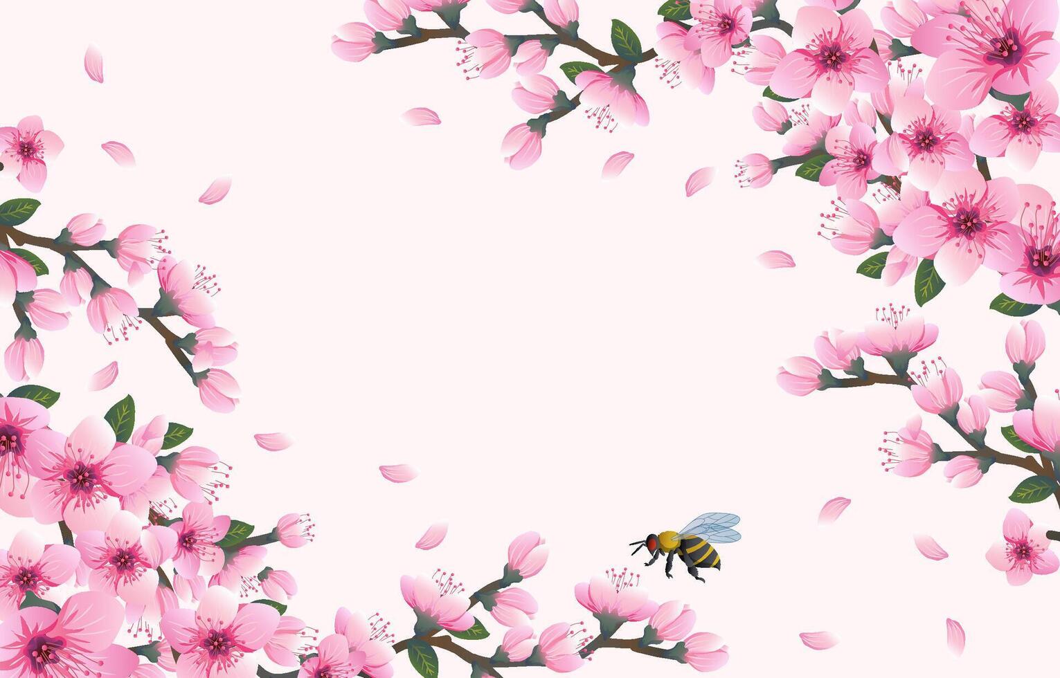 Hallo voorjaar achtergrond met vrolijk bloesem bloemen vector