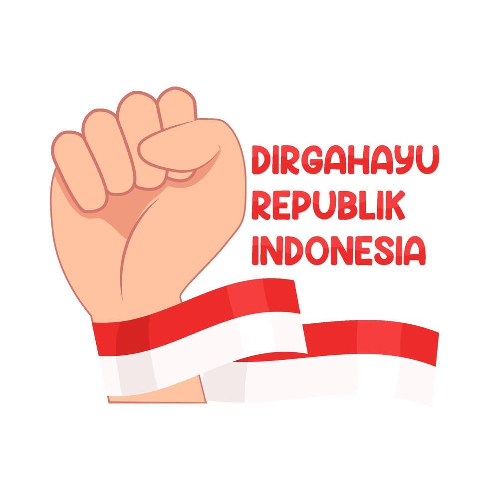 illustratie van dirgahayu republik Indonesië vector