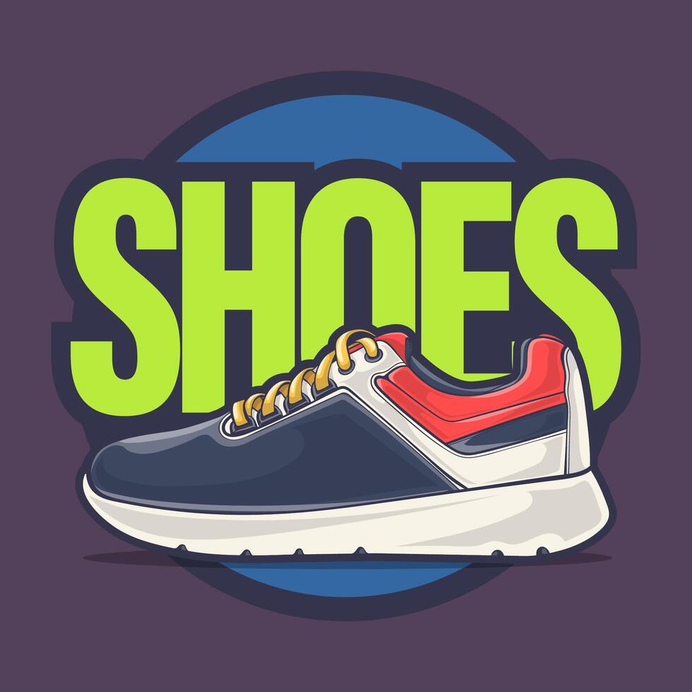 sportschoenen schoenen vector kunst met vlak illustratie stijl