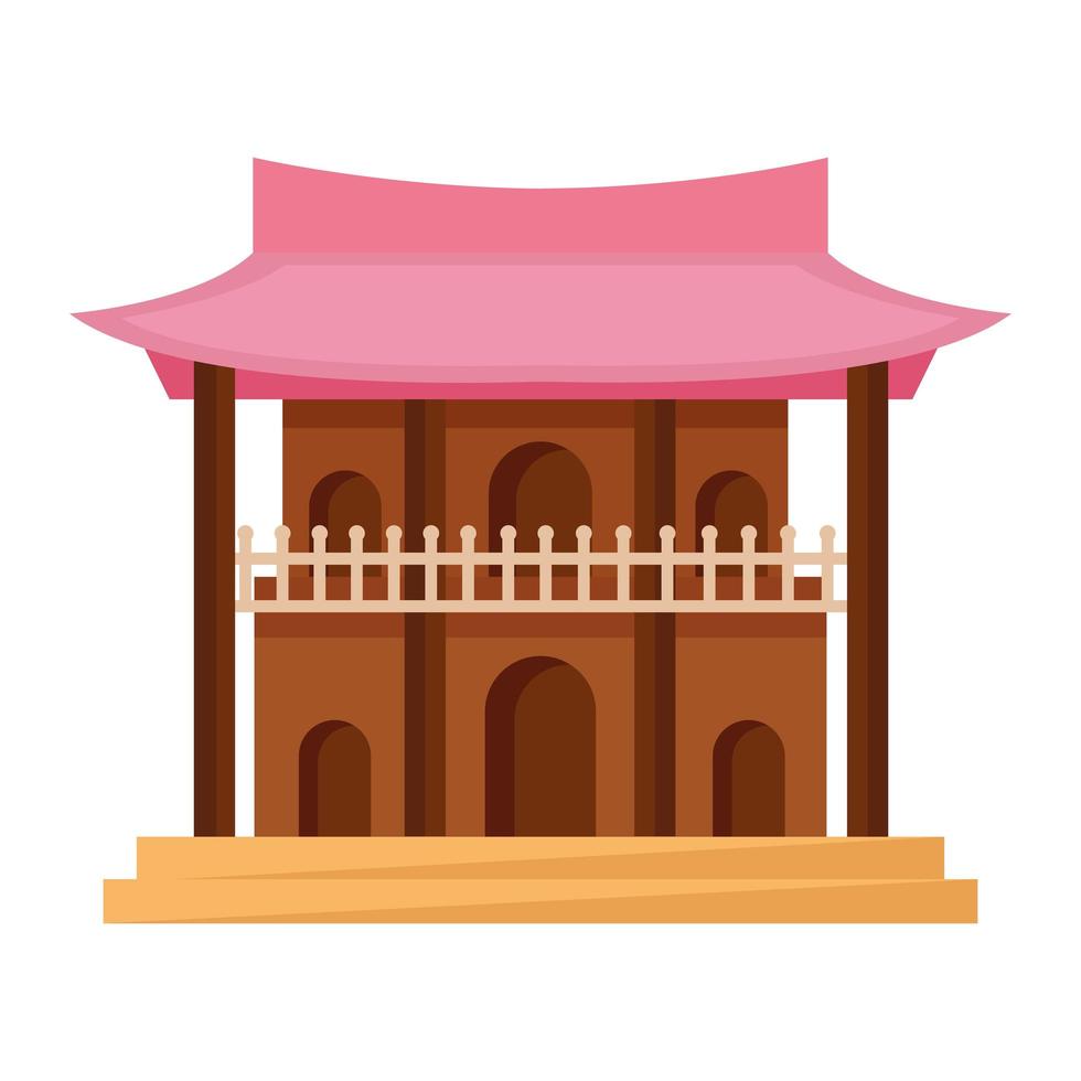 Aziatische tempel roze vector