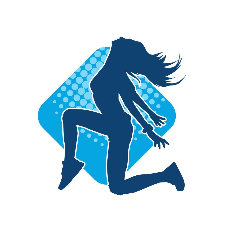 silhouet van een slank vrouw in dans houding. silhouet van een vrouw dansen. vector