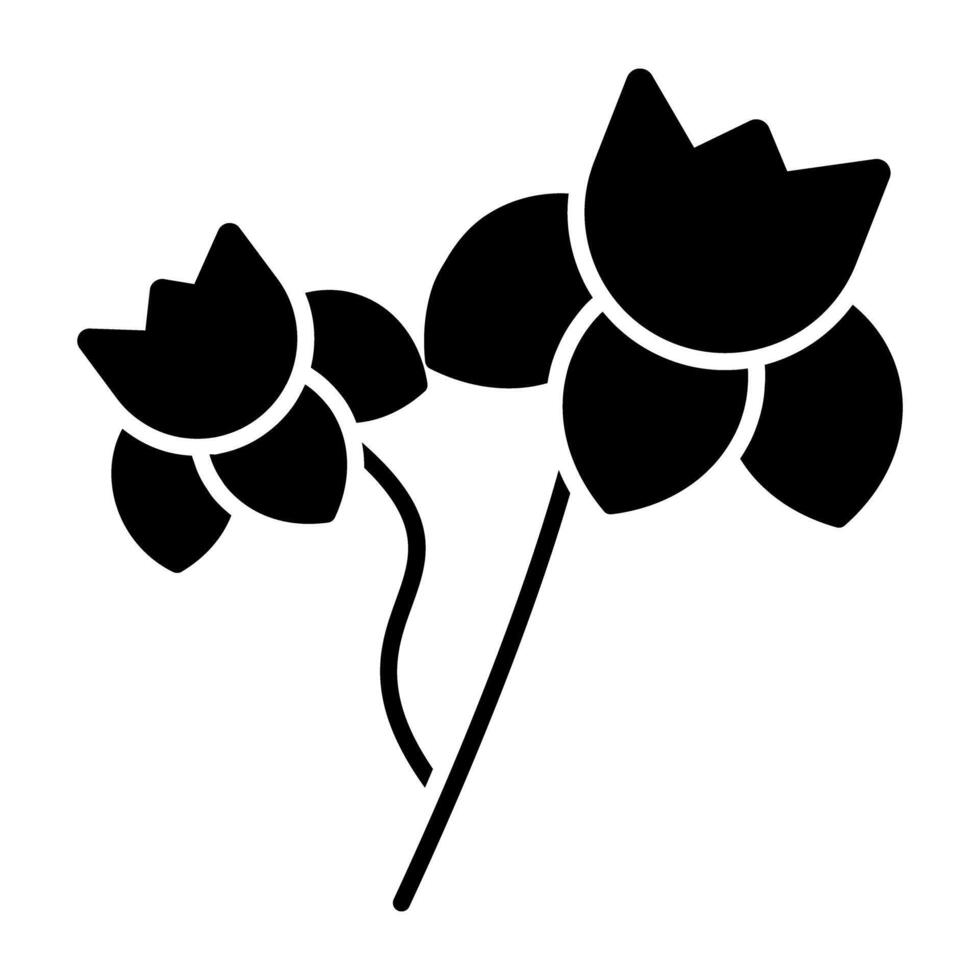 een mooi roos bloemen icoon, bewerkbare vector