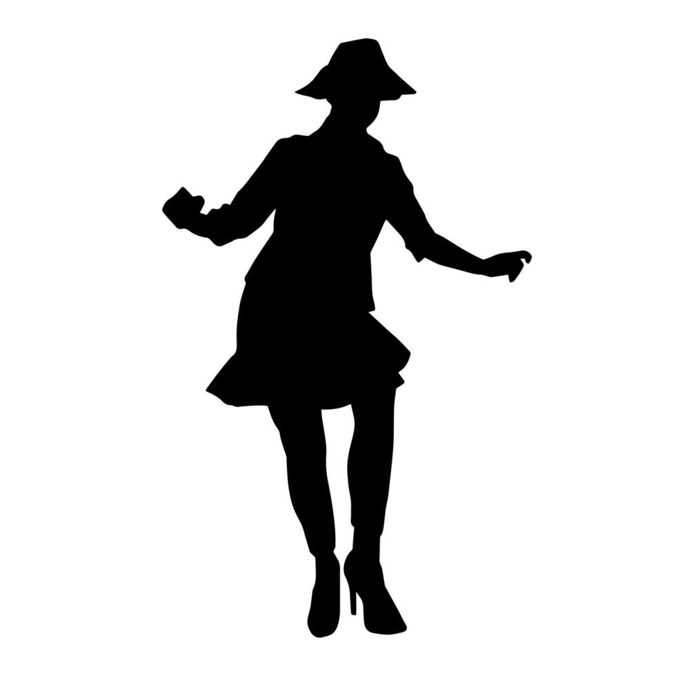 silhouet van een volwassen vrouw in houding vector