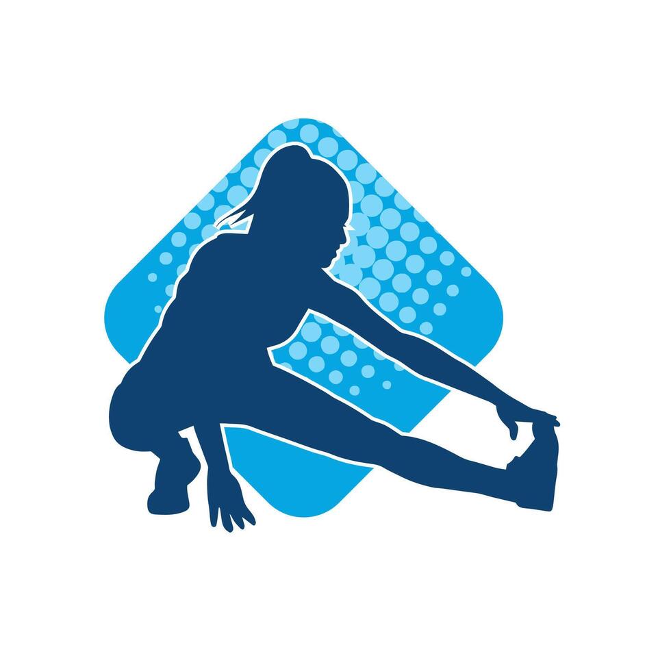 silhouet van een slank sportief vrouw aan het doen pilates oefening. silhouet van een sportief vrouw aan het doen fysiek oefening. vector