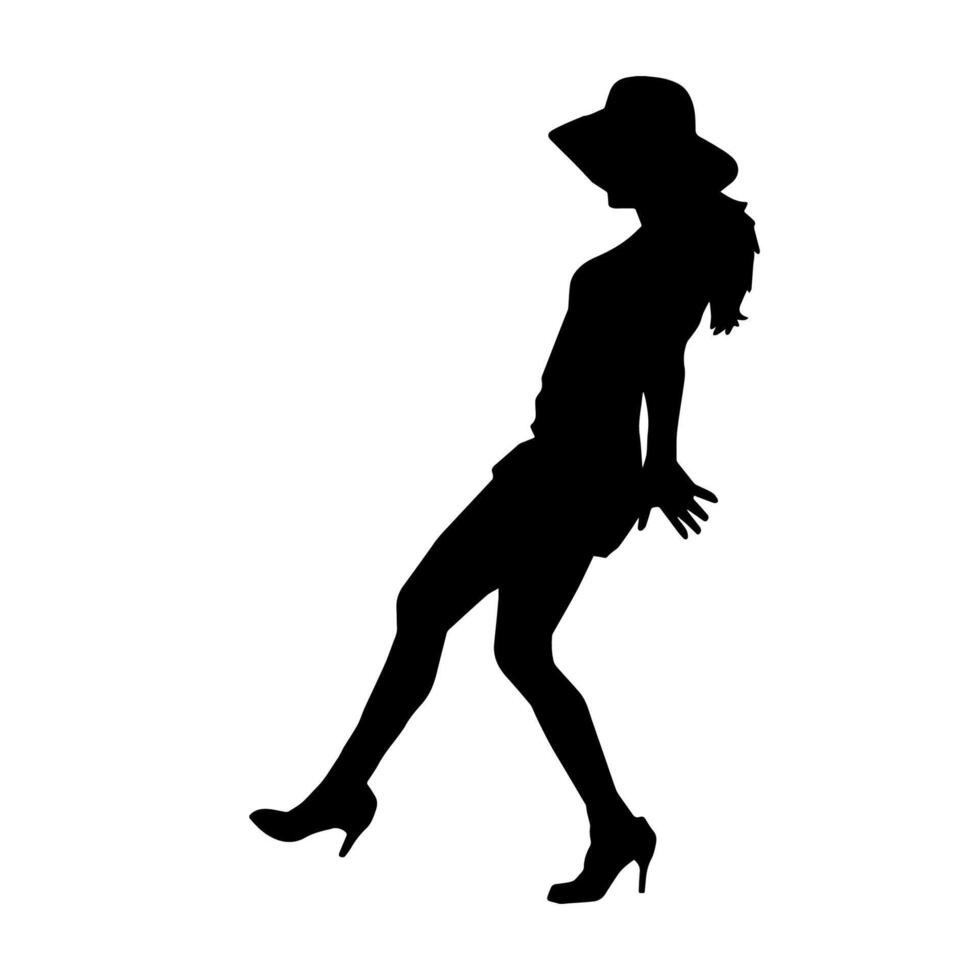 silhouet van een volwassen vrouw in houding vector