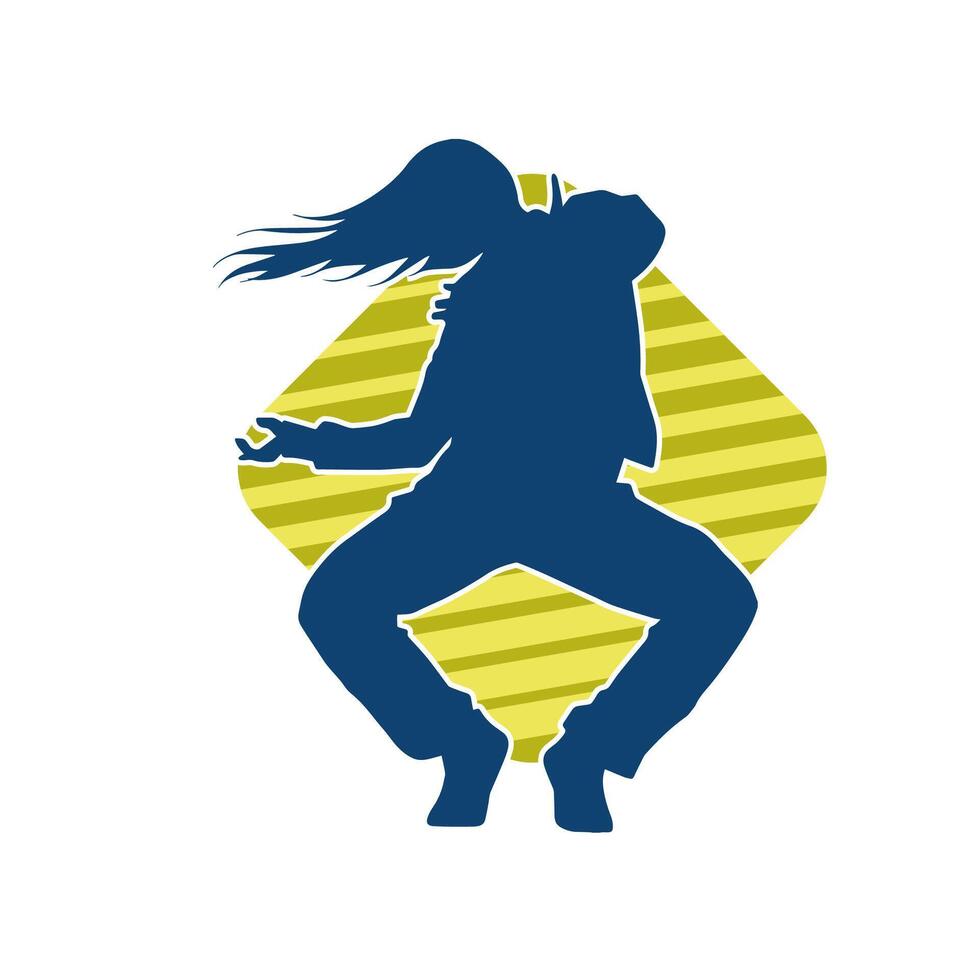 silhouet van een slank vrouw in dans houding. silhouet van een vrouw dansen. vector