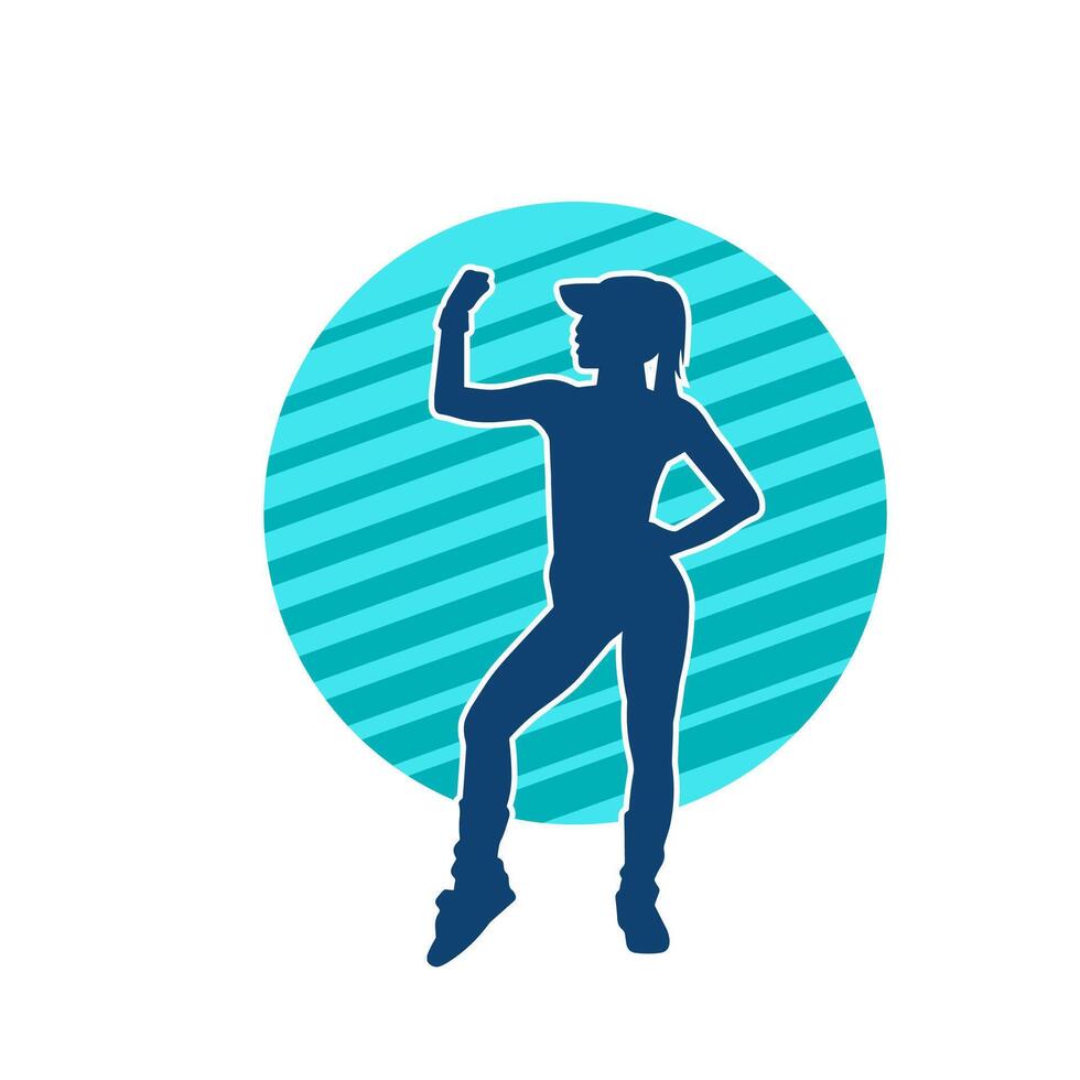 silhouet van een slank sportief vrouw aan het doen pilates oefening. silhouet van een sportief vrouw aan het doen fysiek oefening. vector