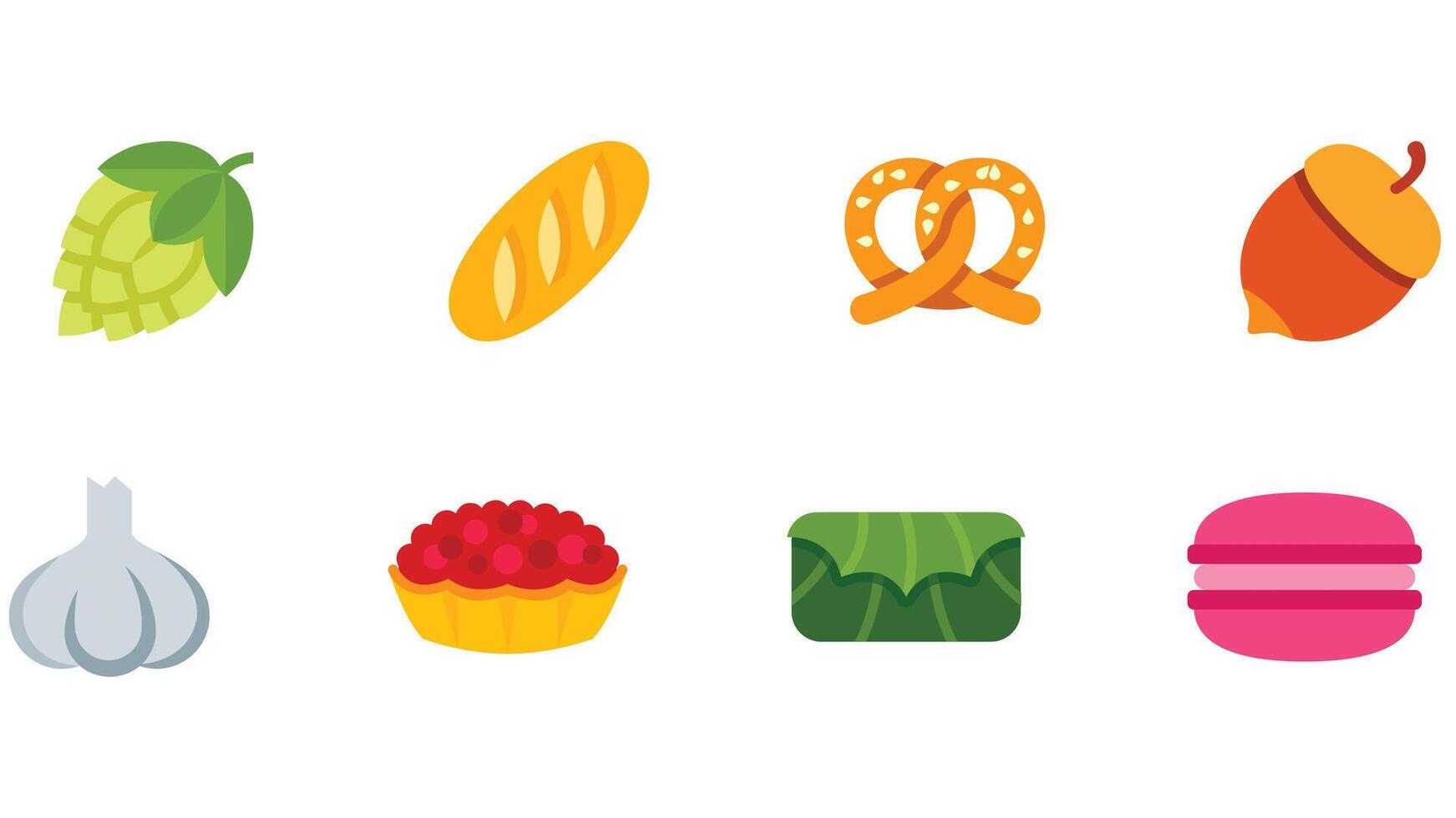 voedsel en fruit vector icoon reeks voor kinderen verhalen en kleur boeken