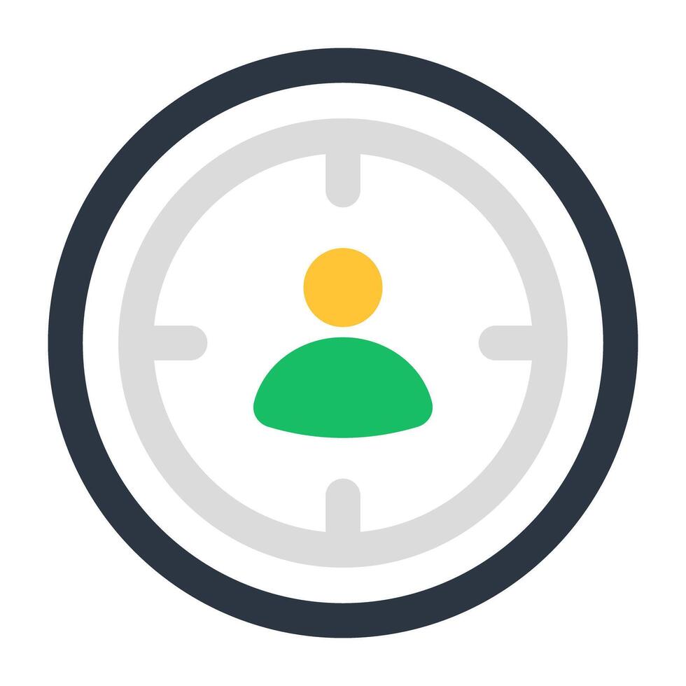 avatar onder dradenkruis, icoon van focus persoon vector