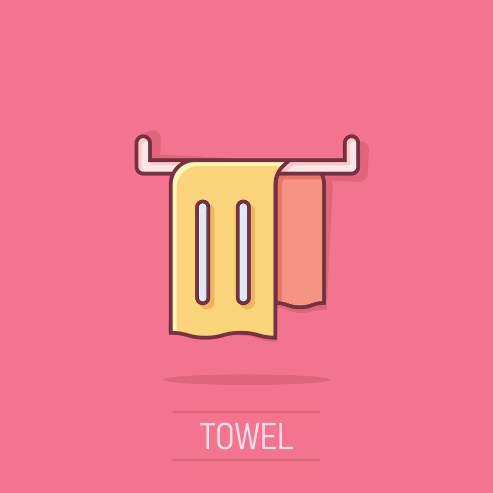 badkamer handdoek icoon in grappig stijl. washandje tekenfilm vector illustratie Aan geïsoleerd achtergrond. hygiëne afvegen plons effect bedrijf concept.