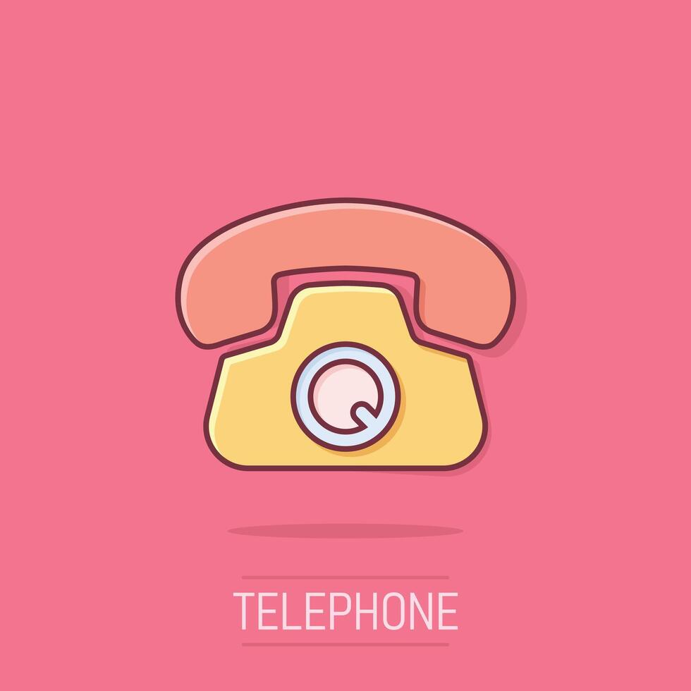 mobiel telefoon icoon in grappig stijl. telefoon praten tekenfilm vector illustratie Aan geïsoleerd achtergrond. hotline contact plons effect bedrijf concept.