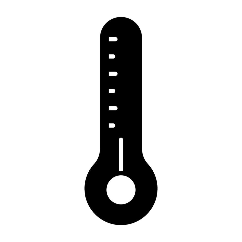 een temperatuur peilen icoon, stevig, glyph ontwerp van thermometer vector