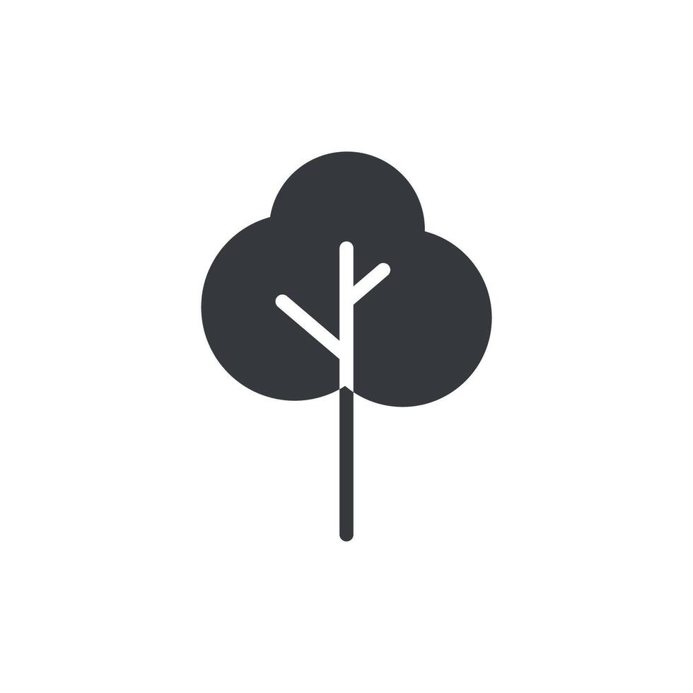 boom symbool vector illustratie, boom zwart icoon geïsoleerd Aan wit achtergrond