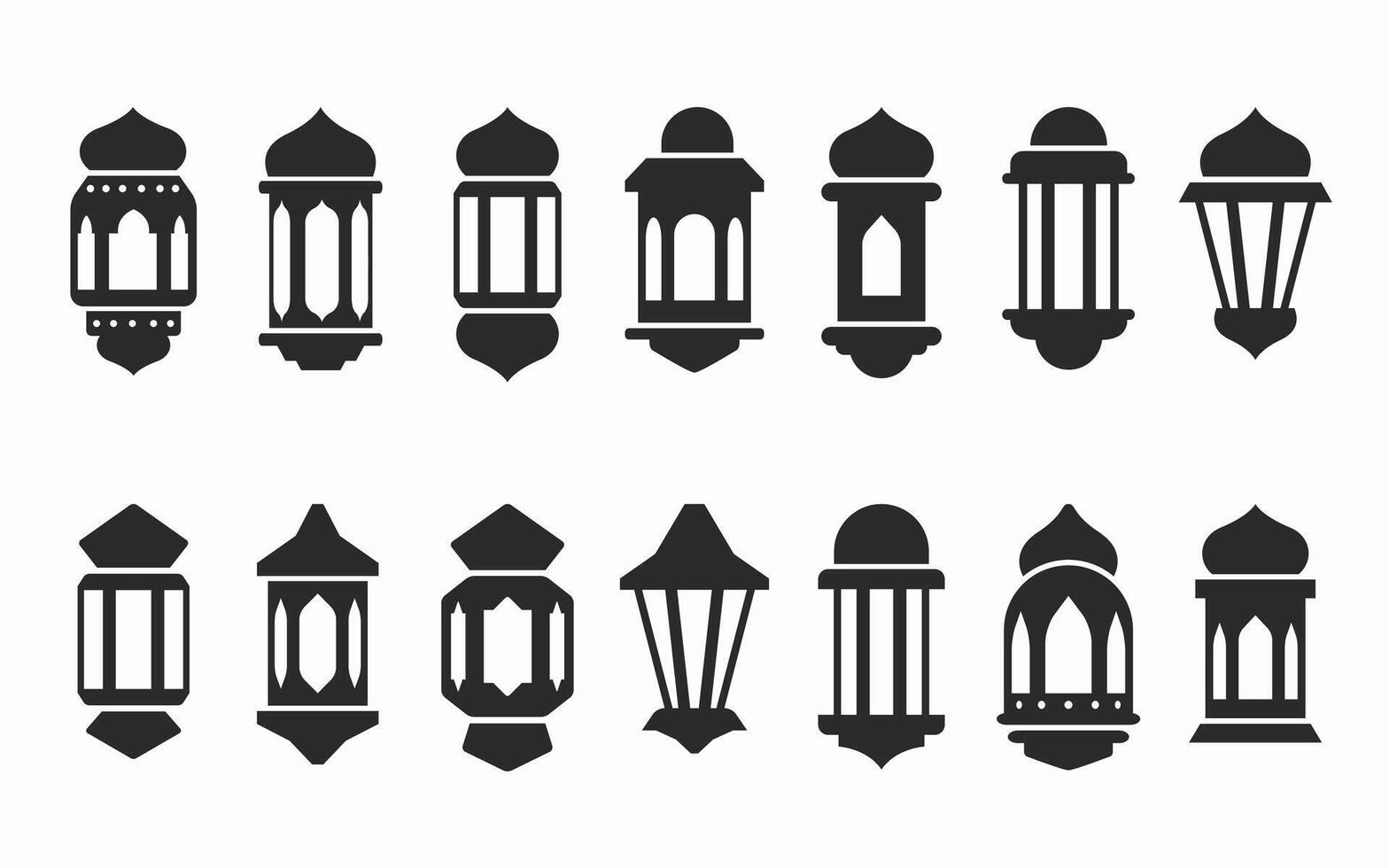 Arabisch lantaarn ornament verzameling silhouet vector ontwerp
