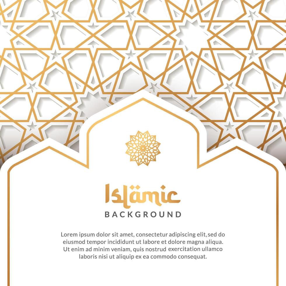 Ramadan kareem Arabisch Islamitisch gouden luxe patroon achtergrond met lantaarn ornament vector ontwerp