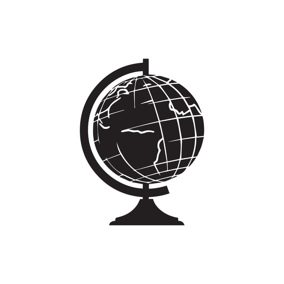 wereldbol icoon. aardrijkskunde teken. aarde wereldbol symbool. vector illustratie