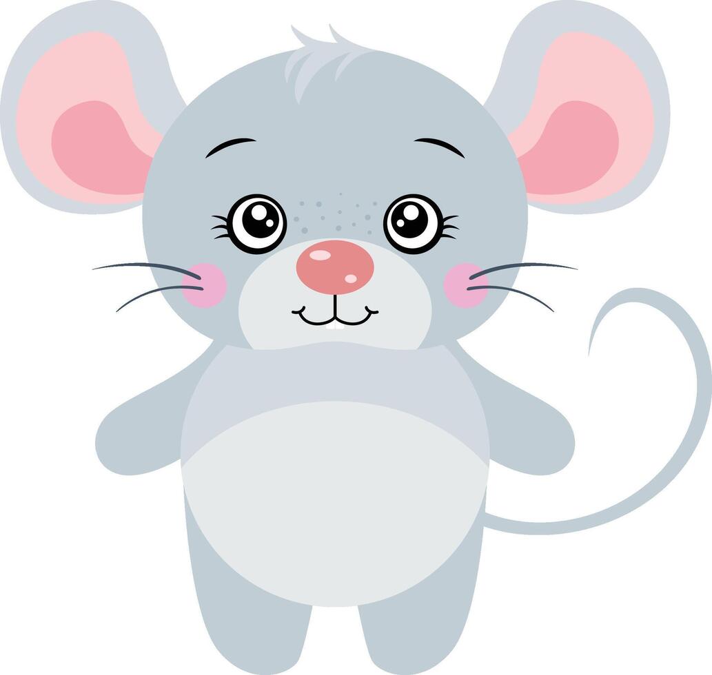aanbiddelijk grijs muis geïsoleerd Aan wit vector