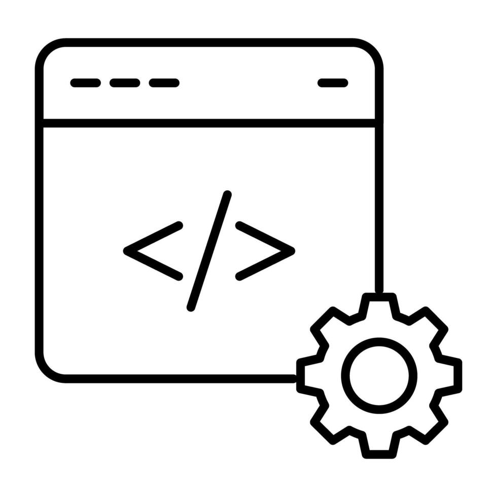 uitrusting Aan web bladzijde, creatief ontwerp icoon van web codering vector