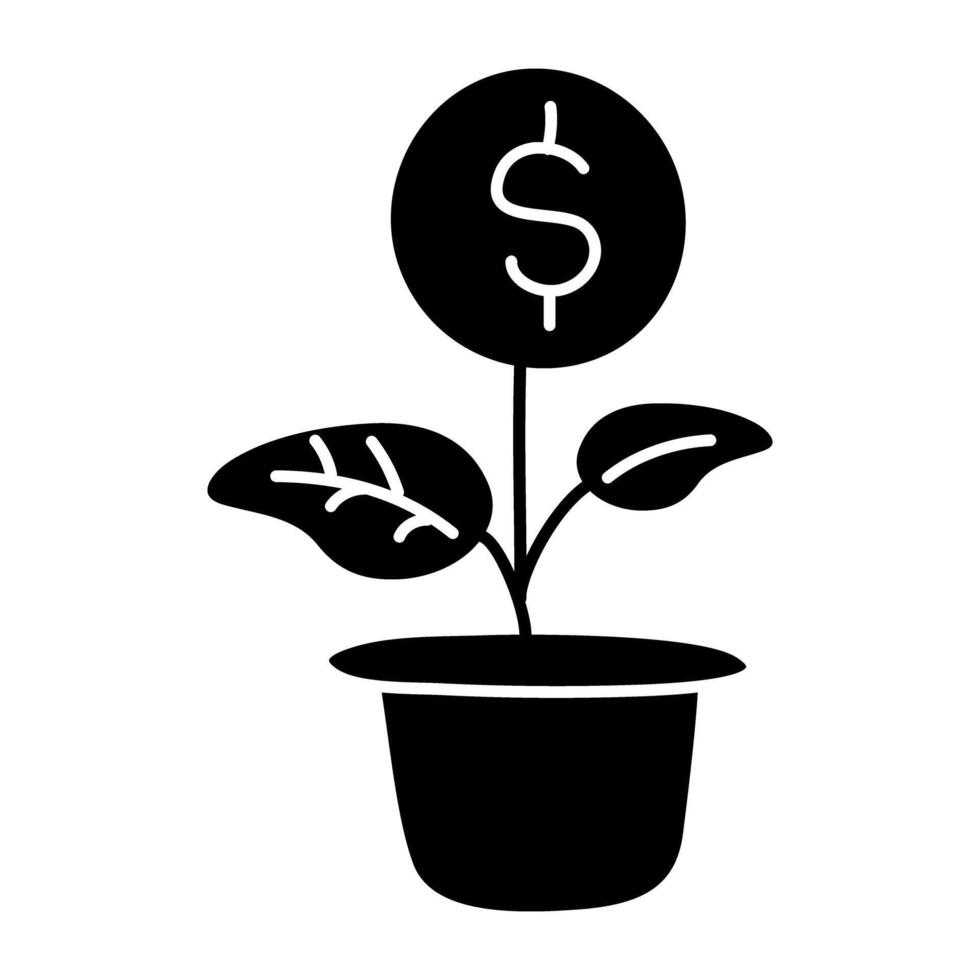 modern design icoon van dollar plant vector