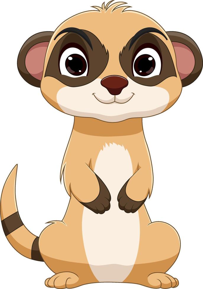 schattig meerkat tekenfilm Aan wit achtergrond vector