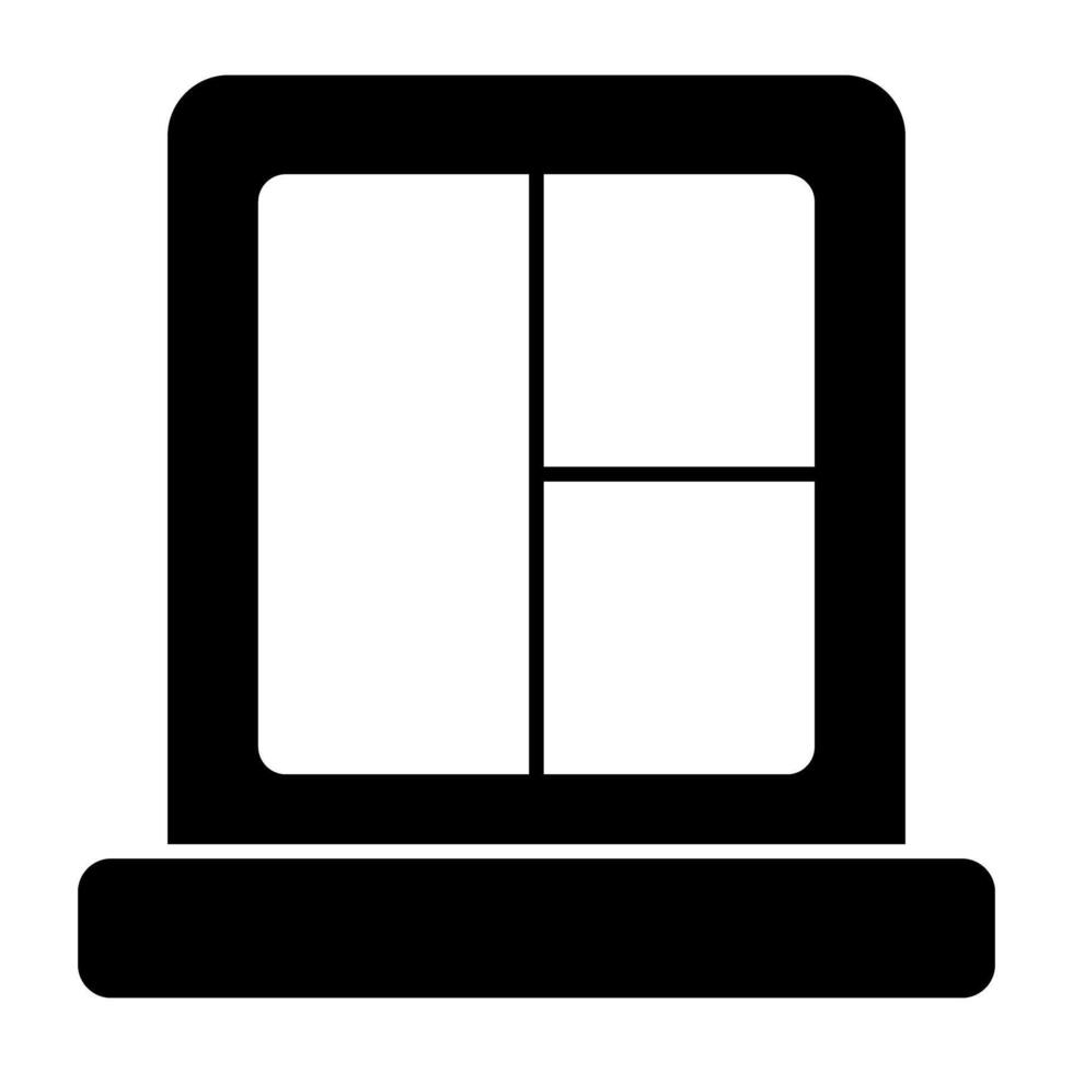 een solide ontwerp icoon van glas venster vector