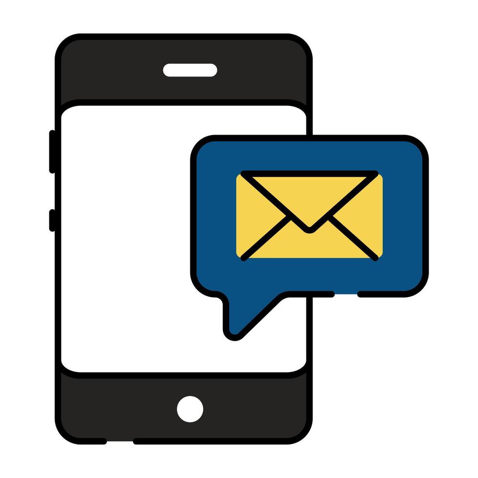 brief met smartphone, vector ontwerp van mobiel mail