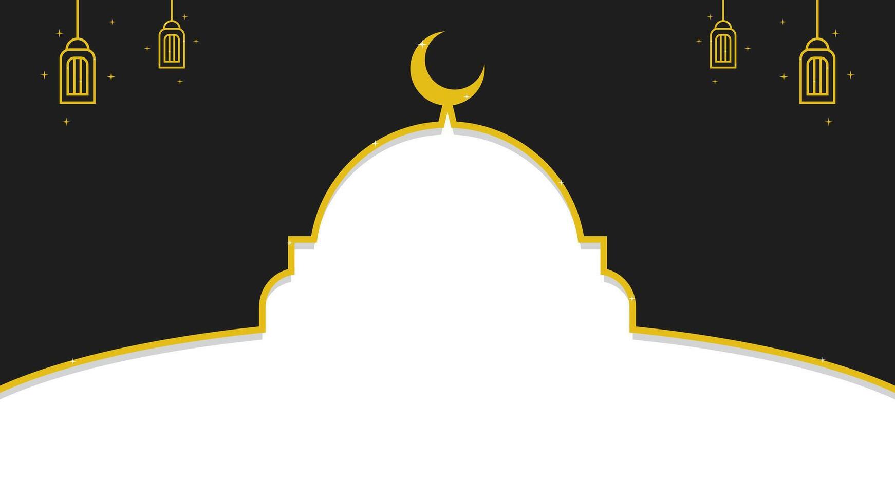 zwart en geel Islamitisch vlak vector sjabloon achtergrond