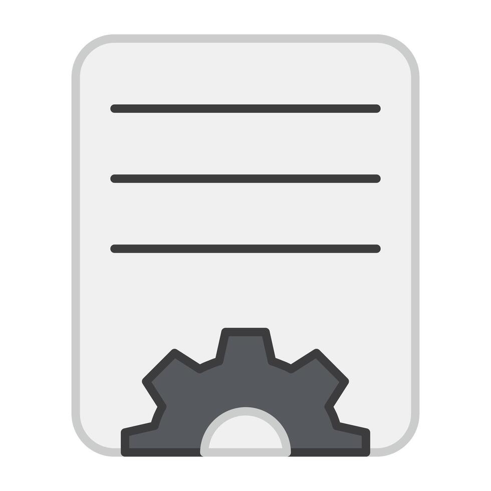 papier met versnelling, vlak ontwerp van document beheer vector