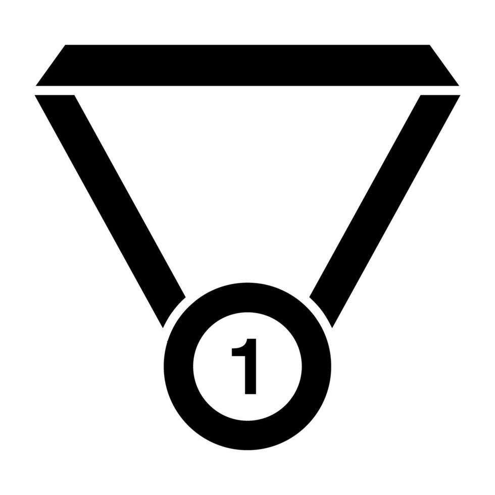een 1e positie medaille icoon, bewerkbare vector