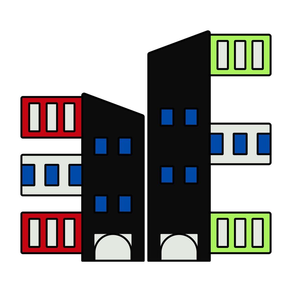 een uniek ontwerp icoon van stad gebouw vector