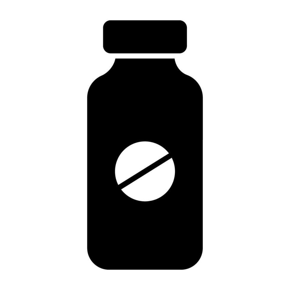 glyph ontwerp icoon van geneeskunde pot vector