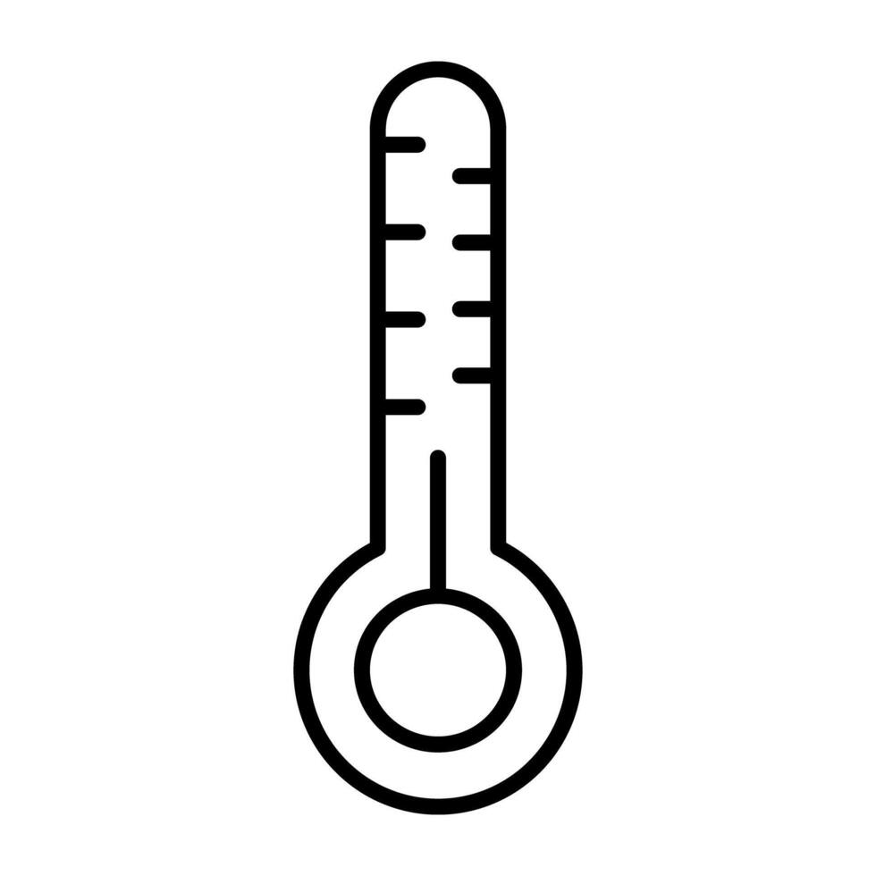een temperatuur indicator icoon, lineair ontwerp van thermometer vector