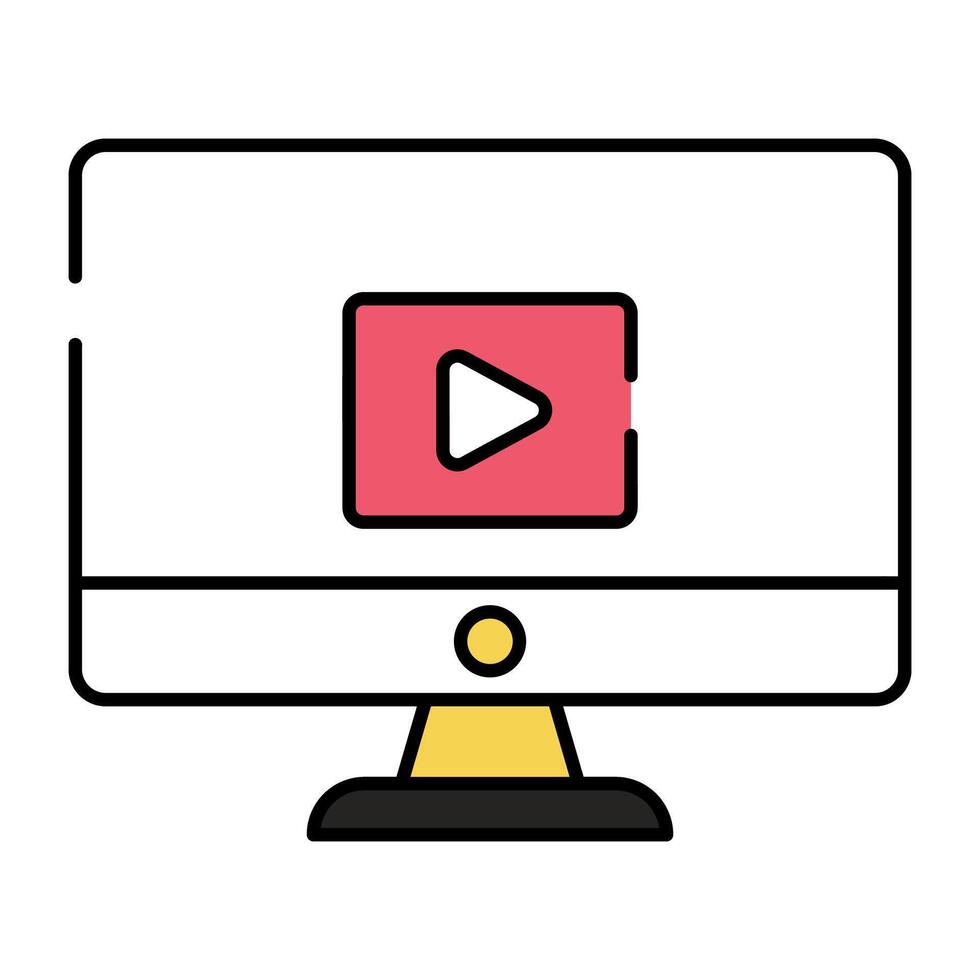 een perfect ontwerp icoon van online video zelfstudie vector